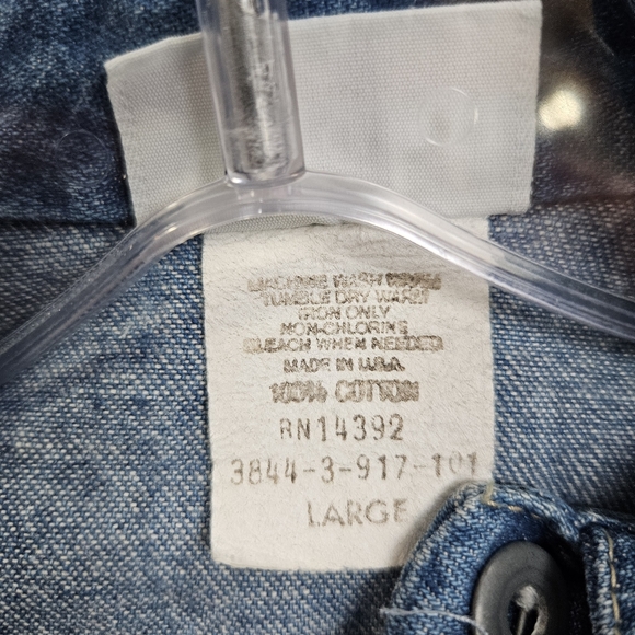 Vtg Vivaldi Jumpsuit Denim Gaucho Culotte Button Front Elastic Waist USA 80s L - Picture 4 of 12